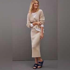 Anthropologie Saturday Sunday Niza Cardigan and Skirt MATCHING SET Size Small